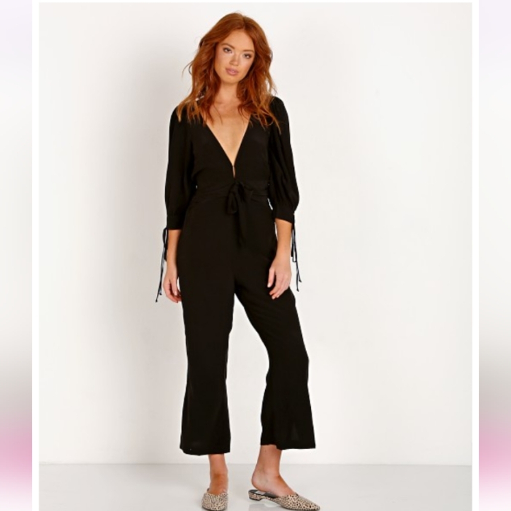 For Love & Lemons Georgi jumpsuit In Noir